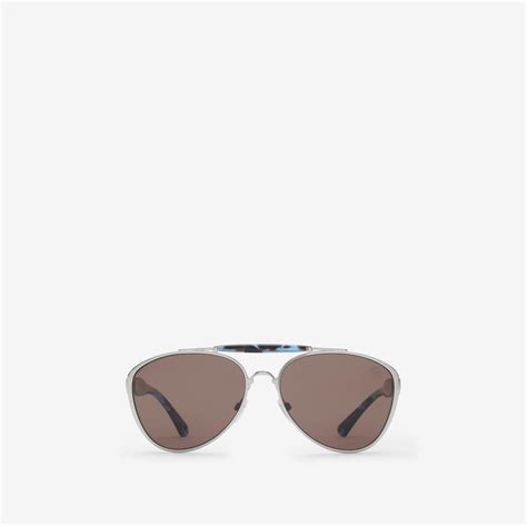 burberry aviator eyeglasses|Heritage Aviator Sunglasses in Silver/blue .